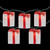 10-Count White and Red Christmas Present Light Set- 7.5ft, Green Wire